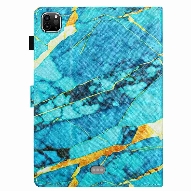 For iPad 11 Pro 2024 / 2020 / Air 4 10.9 Marble Pattern Stitching Smart Leather Tablet Case(Gold Blue) - iPad Air (2022) / (2020) 10.9 Cases by PMC TechLife | Online Shopping South Africa | PMC TechLife | Buy Now Pay Later Mobicred