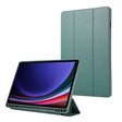For Samsung Galaxy Tab  S10 FE / S9 FE 3-Fold Pure Color TPU Leather Tablet Case with Pen Slot(Dark Green) - free shipping - PMC TechLife - Order now!