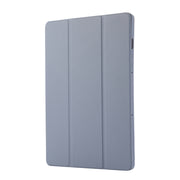 For Samsung Galaxy Tab S9 FE 3-Fold Pure Color TPU Leather Tablet Case with Pen Slot(Lavender)