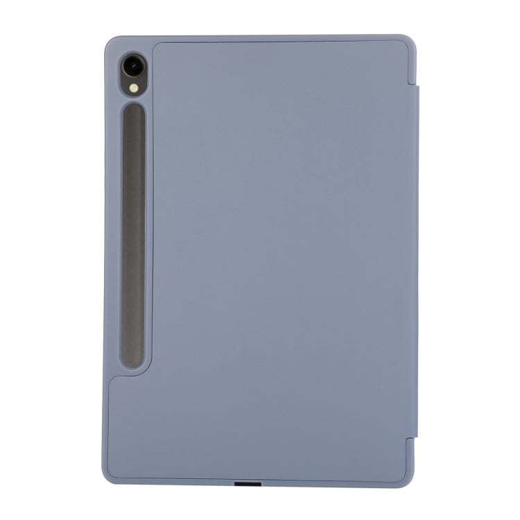 For Samsung Galaxy Tab S9 FE 3-Fold Pure Color TPU Leather Tablet Case with Pen Slot(Lavender) - Galaxy Tab S9 FE by PMC TechLife | Online Shopping South Africa | PMC TechLife