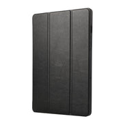 For Samsung Galaxy Tab S9 3-Fold Pure Color TPU Leather Tablet Case with Pen Slot(Black)