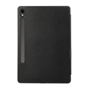 For Samsung Galaxy Tab S9 3-Fold Pure Color TPU Leather Tablet Case with Pen Slot(Black)