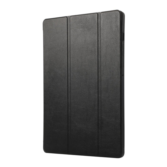 For Samsung Galaxy Tab S9+ 3-Fold Pure Color TPU Leather Tablet Case with Pen Slot(Black)