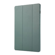 For Samsung Galaxy Tab S9+ / S10+ 3-Fold Pure Color TPU Leather Tablet Case with Pen Slot(Dark Green)