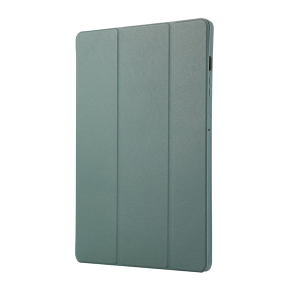 For Samsung Galaxy Tab S9+ / S10+ 3-Fold Pure Color TPU Leather Tablet Case with Pen Slot(Dark Green)