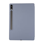 For Samsung Galaxy Tab S9+ / S10+ 3-Fold Pure Color TPU Leather Tablet Case with Pen Slot(Lavender)