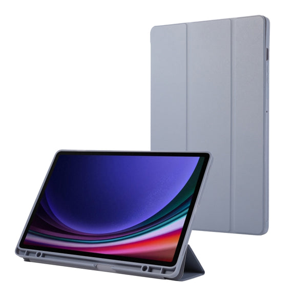 For Samsung Galaxy Tab S9+ / S10+ 3-Fold Pure Color TPU Leather Tablet Case with Pen Slot(Lavender)