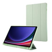 For Samsung Galaxy Tab S9+ / S10+ 3-Fold Pure Color TPU Leather Tablet Case with Pen Slot(Green)