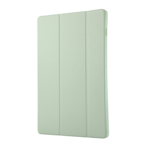 For Samsung Galaxy Tab S9+ / S10+ 3-Fold Pure Color TPU Leather Tablet Case with Pen Slot(Green)