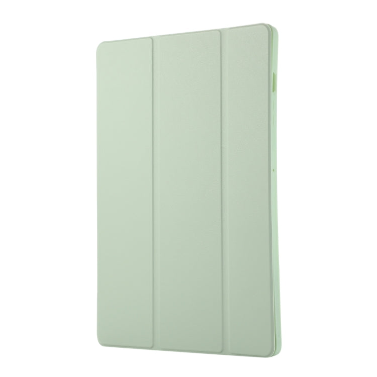 For Samsung Galaxy Tab S9+ / S10+ 3-Fold Pure Color TPU Leather Tablet Case with Pen Slot(Green)