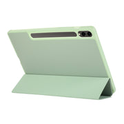 For Samsung Galaxy Tab S9+ / S10+ 3-Fold Pure Color TPU Leather Tablet Case with Pen Slot(Green)
