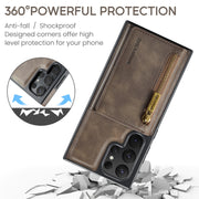 For Samsung Galaxy S24 Ultra 5G DG.MING M5 Series Zip RFID Multi Card Detachable Leather Phone Case(Coffee)