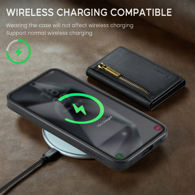 For Samsung Galaxy S24 5G DG.MING M5 Series Zip RFID Multi Card Detachable Leather Phone Case(Black) - free shipping - PMC Jewellery - Order now!