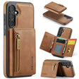For Samsung Galaxy S24 FE 5G DG.MING M5 Series Zip RFID Multi Card Detachable Leather Phone Case(Brown) - free shipping - PMC Jewellery - Order now!