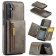 For Samsung Galaxy S24 FE 5G DG.MING M5 Series Zip RFID Multi Card Detachable Leather Phone Case(Coffee) - free shipping - PMC Jewellery - Order now!