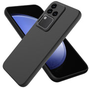 For vivo S18 / S18 Pro / V30 / V30 Pro Solid Color Liquid Silicone Dropproof Full Coverage Protective Case(Black)