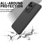 For vivo S18 / S18 Pro / V30 / V30 Pro Solid Color Liquid Silicone Dropproof Full Coverage Protective Case(Black)