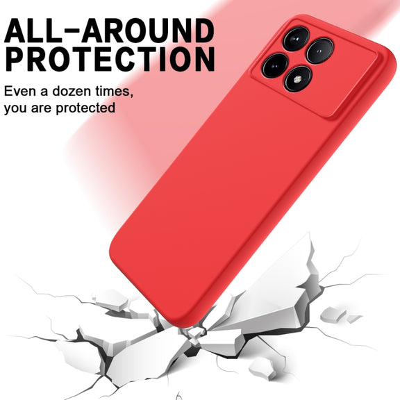 For Xiaomi Redmi K70/K70 Pro Solid Color Liquid Silicone Dropproof Full Coverage Phone Case(Red)