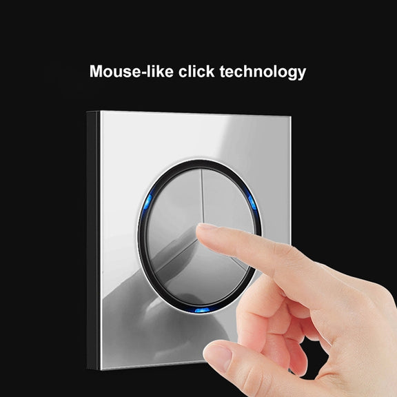 86mm Round LED Tempered Glass Switch Panel, Gray Round Glass, Style:Three Billing Control