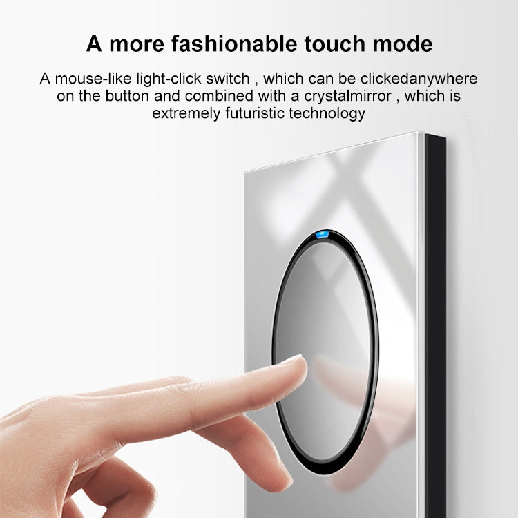 86mm Round LED Tempered Glass Switch Panel, Gray Round Glass, Style:Three Billing Control