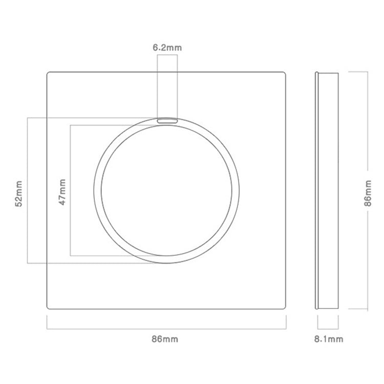 86mm Round LED Tempered Glass Switch Panel, Gray Round Glass, Style:Four Billing Control