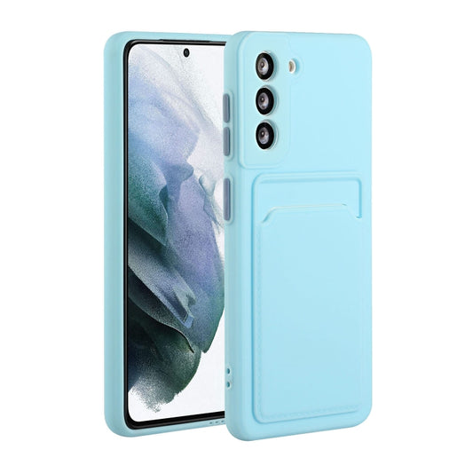 For Samsung Galaxy S24 5G / S25 5G Card Slot Design Shockproof TPU Phone Case(Sky Blue) - Galaxy S24 5G Cases by PMC Jewellery | Online Shopping South Africa | PMC Jewellery | Buy Now Pay Later Mobicred