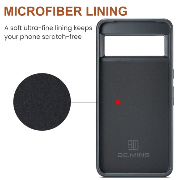 For Google Pixel 8 Pro DG.MING M5 Series Zip RFID Multi Card Detachable Leather Phone Case(Brown)