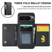 For Google Pixel 9 Pro XL DG.MING M5 Series Zip RFID Multi Card Detachable Leather Phone Case(Black)