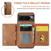 For Google Pixel 9 Pro XL DG.MING M5 Series Zip RFID Multi Card Detachable Leather Phone Case(Brown)
