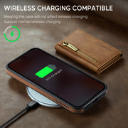 For Google Pixel 9 / 9 Pro DG.MING M5 Series Zip RFID Multi Card Detachable Leather Phone Case(Brown)