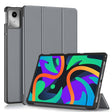 For Lenovo Tab M11/ Xiaoxin Pad 11 2024 Custer Texture 3-Fold Holder Leather Smart Tablet Case(Grey) - Lenovo by PMC Jewellery | Online Shopping South Africa | PMC Jewellery | Buy Now Pay Later Mobicred