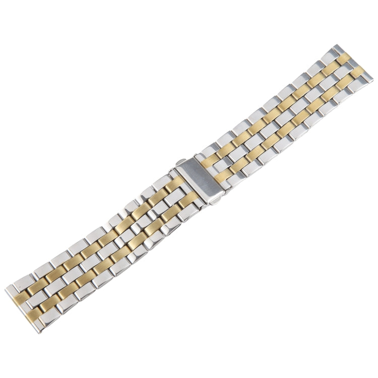 22mm Universal Five Beads Stainless Steel Watch Band(Silver Gold) - free shipping - PMc TechLife - Order now!
