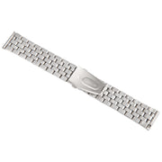 22mm Universal Five Beads Stainless Steel Watch Band(Silver Rose Gold)