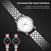 22mm Universal Five Beads Stainless Steel Watch Band(Rose Gold)