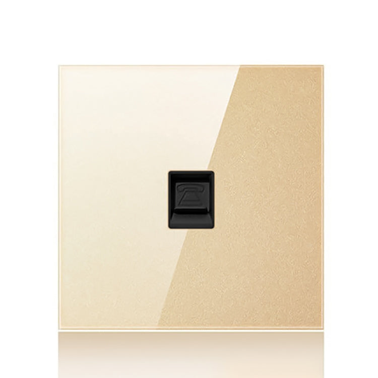 86mm Round LED Tempered Glass Switch Panel, Gold Round Glass, Style:Telephone Socket - Switch by PMC TechLife | Online Shopping South Africa | PMC TechLife | Buy Now Pay Later Mobicred