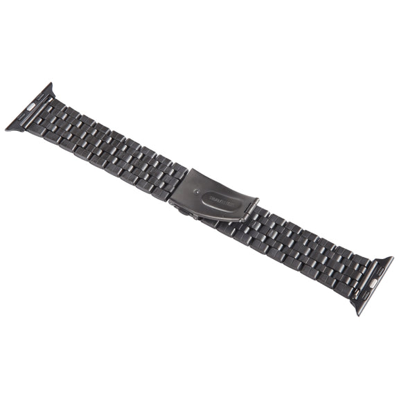 For Apple Watch Ultra 49mm 22mm Ultra-thin Five Beads Stainless Steel Watch Band(Black)