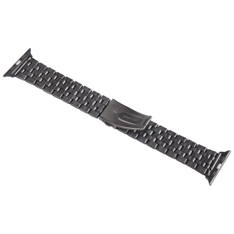 For Apple Watch Ultra 49mm 22mm Ultra-thin Five Beads Stainless Steel Watch Band(Black)