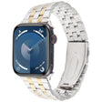 For Apple Watch Series 6 44mm 22mm Ultra-thin Five Beads Stainless Steel Watch Band(Silver Gold) - free shipping - PMC TechLife - Order now!