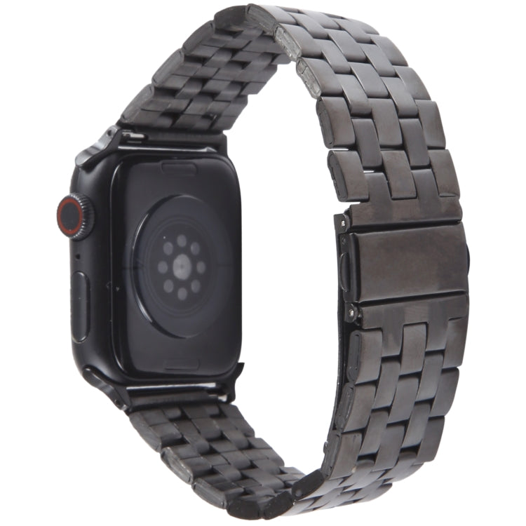 For Apple Watch 38mm 22mm Ultra-thin Five Beads Stainless Steel Watch Band(Black)
