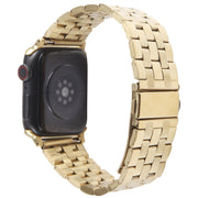 For Apple Watch 38mm 22mm Ultra-thin Five Beads Stainless Steel Watch Band(Gold)