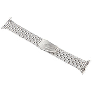 For Apple Watch 38mm 22mm Ultra-thin Five Beads Stainless Steel Watch Band(Silver Gold)