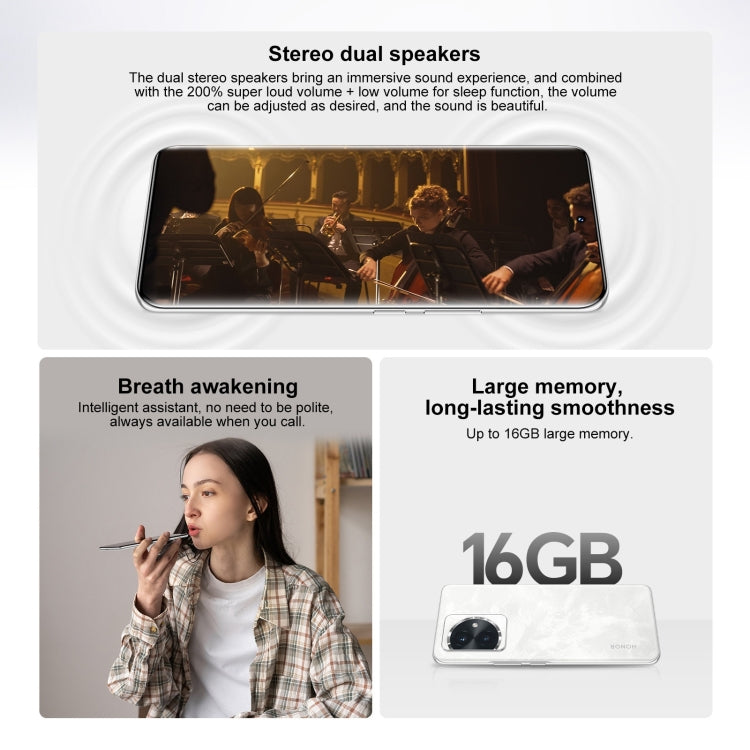 Honor 100, 16GB+512GB, Screen Fingerprint Identification, 6.7 inch MagicOS 7.2 Snapdragon 7 Gen 3 Octa Core up to 2.63GHz, Network: 5G, NFC, OTG, Support Google Play(White) - free shipping - PMC Jewellery - Order now!
