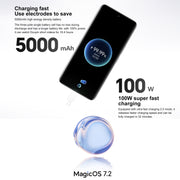 Honor 100, 16GB+512GB, Screen Fingerprint Identification, 6.7 inch MagicOS 7.2 Snapdragon 7 Gen 3 Octa Core up to 2.63GHz, Network: 5G, NFC, OTG, Support Google Play(Black)