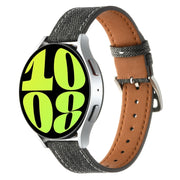 20mm Universal Denim Leather Buckle Watch Band(Black)
