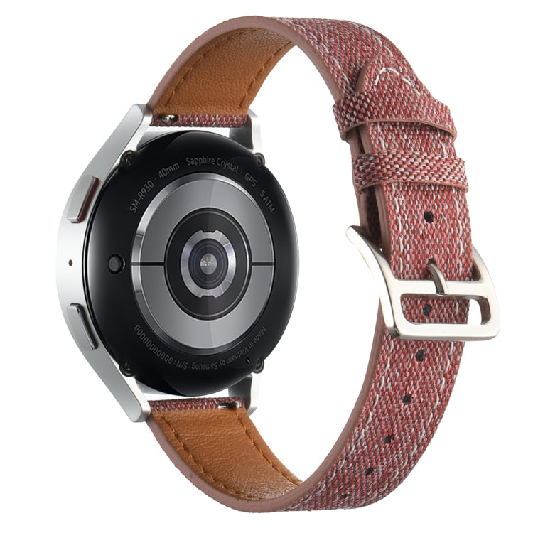 20mm Universal Denim Leather Buckle Watch Band(Red) - free shipping - PMc TechLife - Order now!