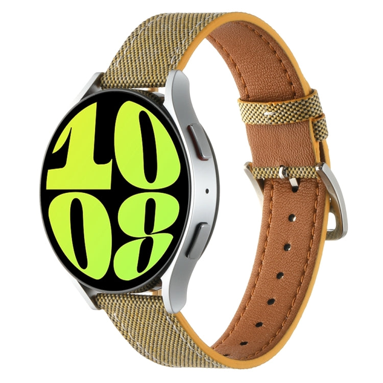 20mm Universal Denim Leather Buckle Watch Band(Yellow) - free shipping - PMc TechLife - Order now!