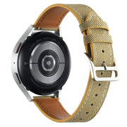 20mm Universal Denim Leather Buckle Watch Band(Yellow)