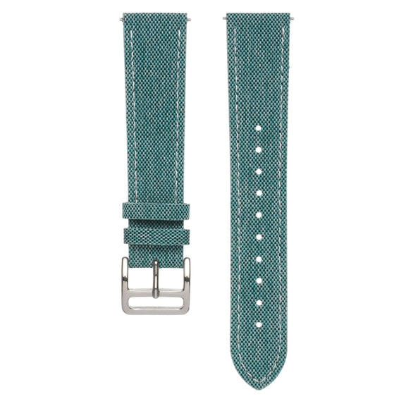 20mm Universal Denim Leather Buckle Watch Band(Turquoise)