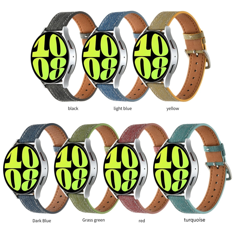 20mm Universal Denim Leather Buckle Watch Band(Yellow) - free shipping - PMc TechLife - Order now!