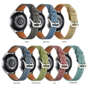 20mm Universal Denim Leather Buckle Watch Band(Dark Blue)